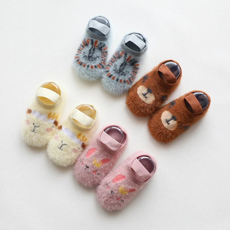

Autumn And Winter CHILDREN'S Socks New Style Baby Floor Socks Cartoon Mink Baby Socks Children Anti-slip Toddler Shoes Socks