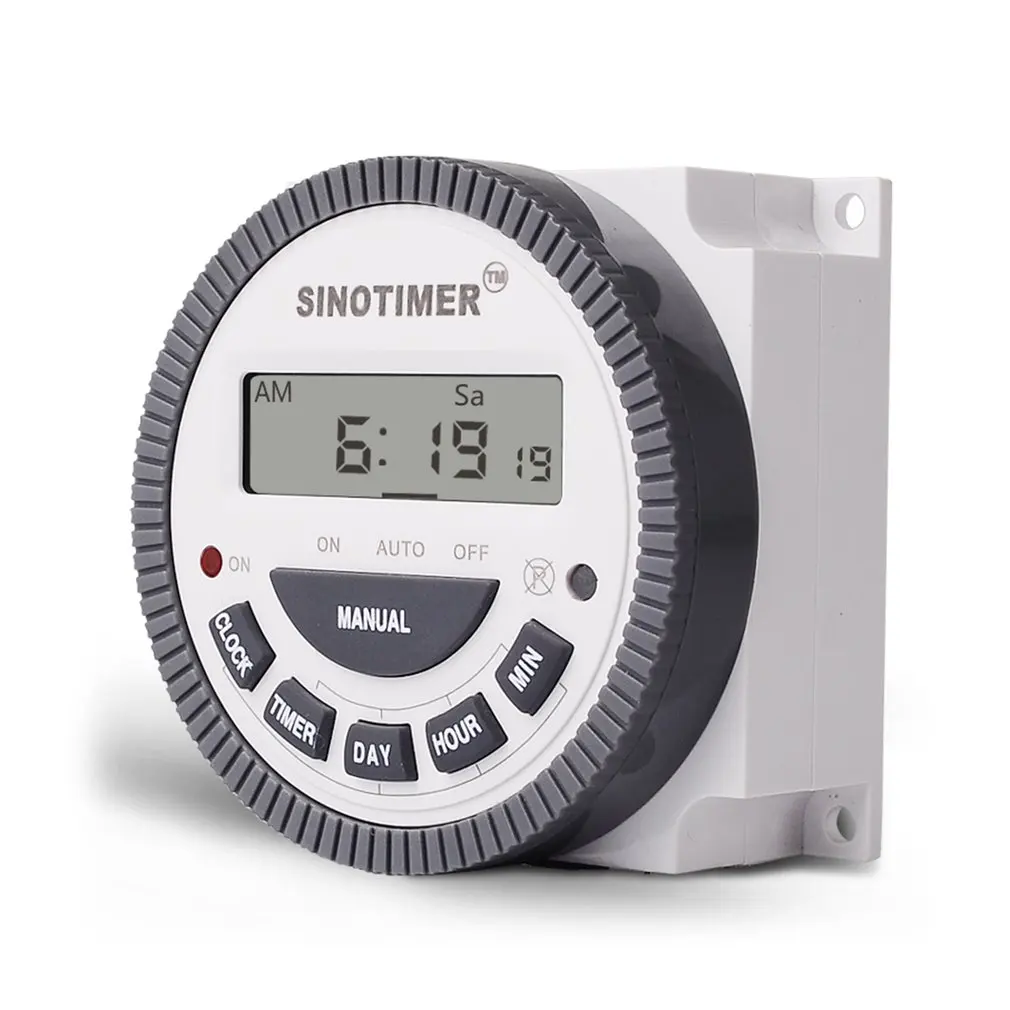 

SINOTIMER 220V 10A Weekly 7 Days Programmable Digital Time Switch Relay Timer Control for Electric Appliance with Alarm Clock