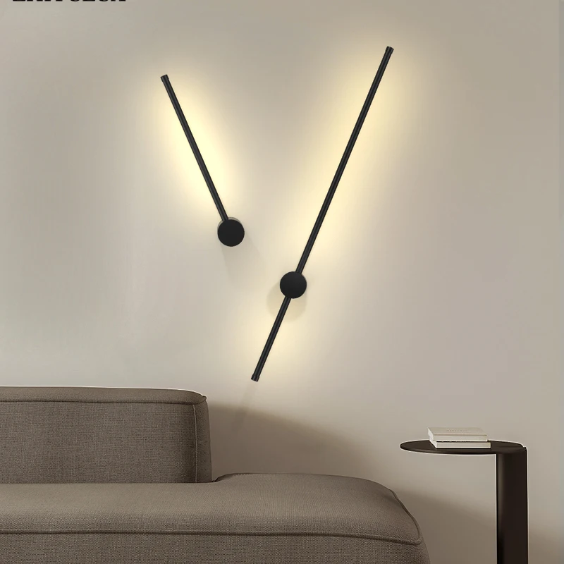 LED Wall Lights Living Study Room Bedroom Bedside Corridor Aisle Parlor Hall Lamps Indoor Lighting Simple Black White New Modern