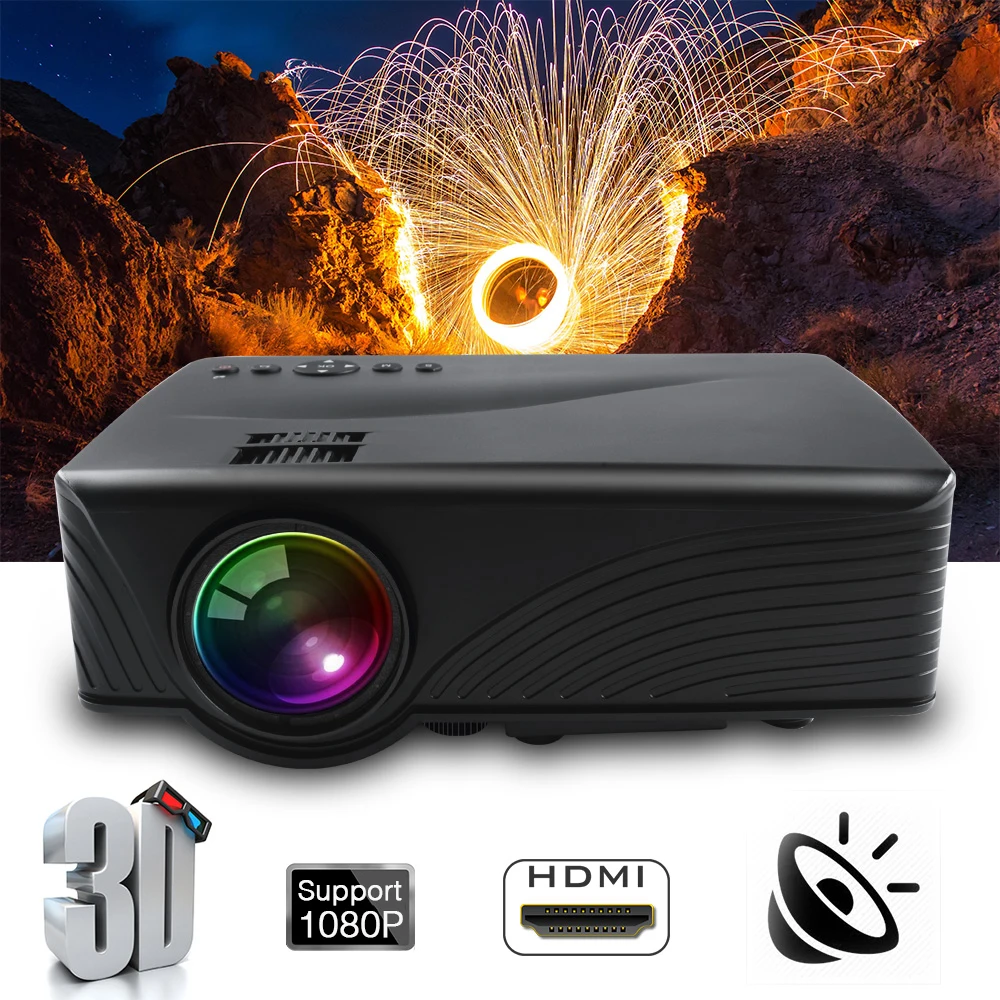Светодиодный мини проектор Poner Saund GP10 854x480p поддержка 1080P HDMI USB аудио портативный