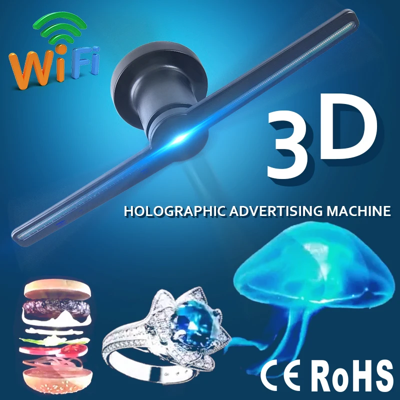 3D Голограмма рекламный дисплей светодиодный вентилятор голографическая