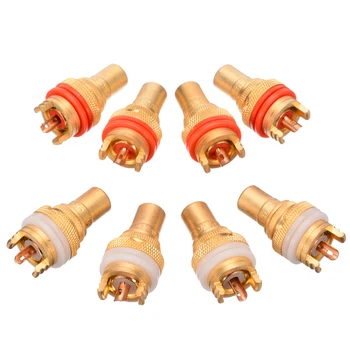 

8pcs RCA Audio Plug Connector Female RCA Jack Socket Connectors Adapter For HiFi Amp Panel Phono Chassis Mount