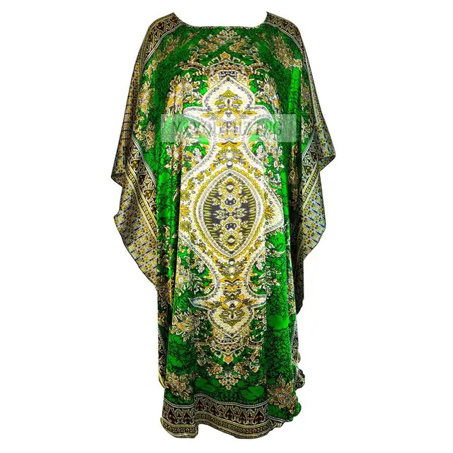 Chinese Vintage Print Lady Robe Dress Nightgown Summer Nightdress Sleepwear Women Satin Rayon Nightwear Bath Gown One Size Style 2