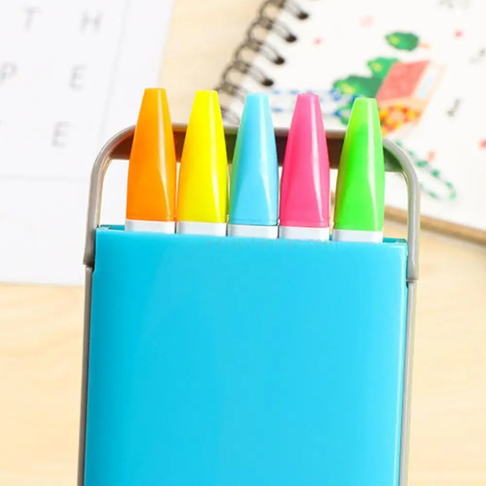 5 цветов/коробка конфетных цветов, набор ручек-хайлайтеров, мини флуоресцентные маркеры, канцелярские принадлежности, офисные школьные принадлежности, Caneta Fluorescente