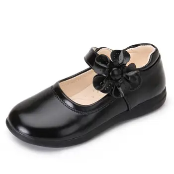 Girls Leather Shoes for Children Wedding Dress Princess School Shoes Kids Summer Bow-knot Black Student Sandals Korean Fashion 1