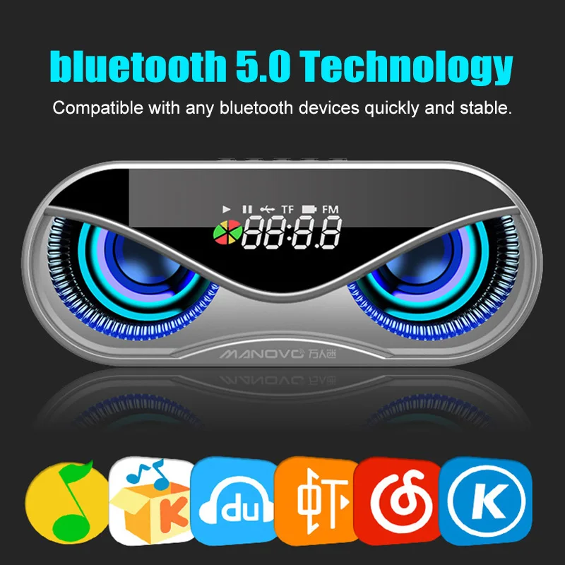 Цветной светодиодный светильник, беспроводной bluetooth 5,0, динамик, будильник, 360, объемный звук, поддержка Hands-free/USB/TF карта/AUX/fm-радио