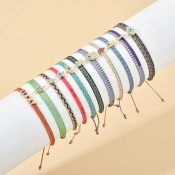 ZMZY Boho Jewelry Bracelet Women Braided Bracelets Turkish Evil Eye Lucky Pulseras Mujer Bohemian Adjustable New Gift