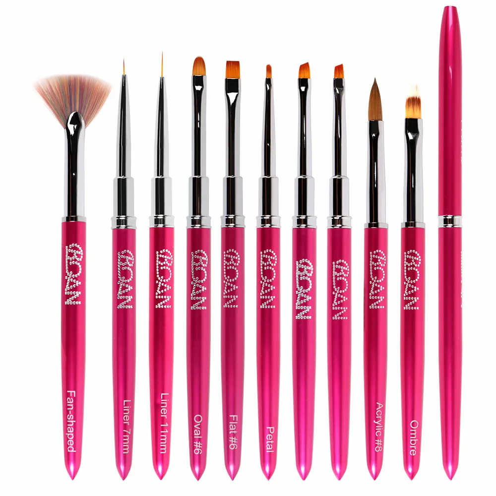 BQAN Rose Red Nail Art Brush UV Gel Brush Draw Tips Drawing Liner Painting Acrylic Brush For Manicure Nail Art Brush Decorations 2