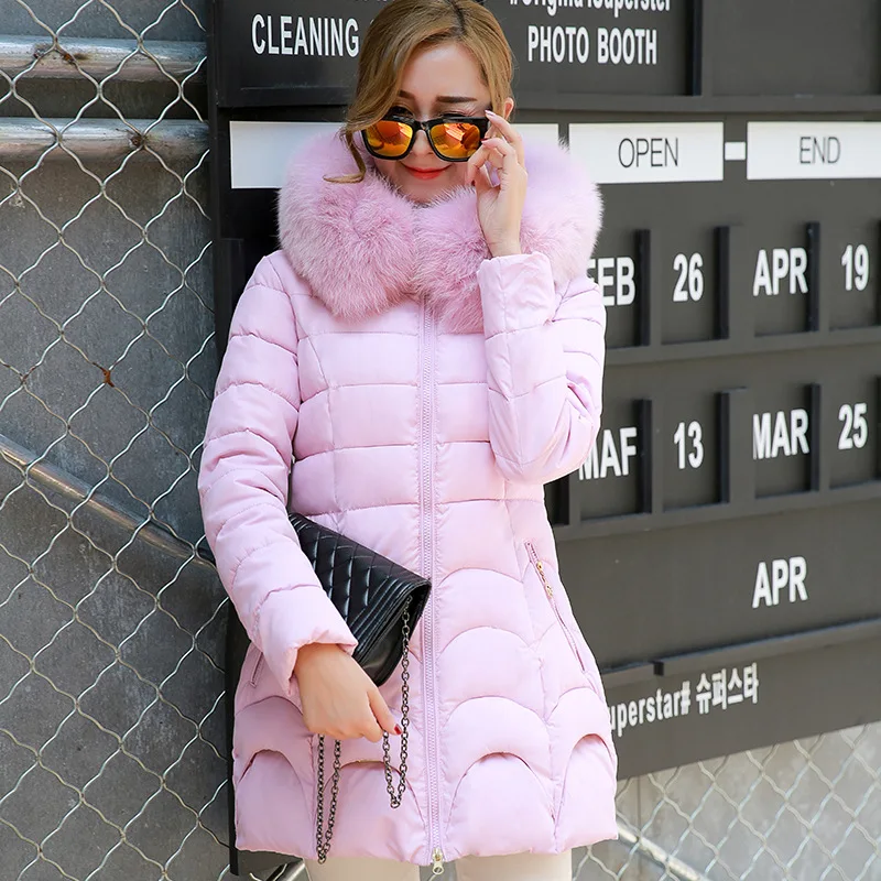 

2016 New Style Korean-style Slim Fit Cotton-padded Clothes Women's Mid-length Winter Cotton-padded Jacket WOMEN'S Winter Coat do