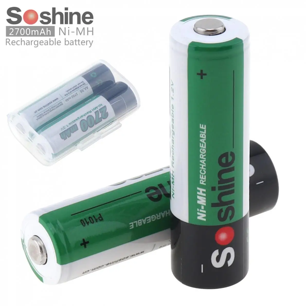 Soshine 2 шт. Ni-MH AA/AAA 1 В R6 2700-1100 мАч аккумуляторные батареи + портативный аккумулятор