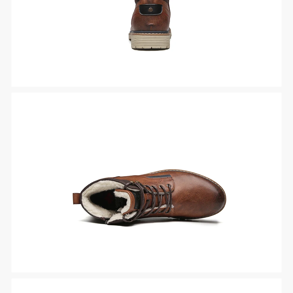 Мужские зимние ботинки г. Удобные теплые зимние ботинки мужская брендовая Нескользящая модная обувь мужские роскошные кожаные ботинки на меху со шнуровкой