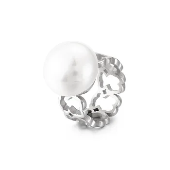 

Bear Hollowed Ring Pearl Bear Silver Ring New Product Jewelry For Women Men New Luxury Design Hollow out Accesory High Quality