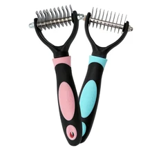 Расческа для животных двухсторонняя открытая расческа из нержавеющей стали для удаления волос кошки собаки