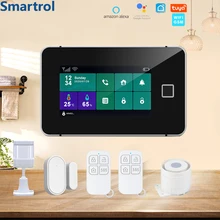 Système d'alarme de sécurité, wi fi, GSM/SIM, avec activation par empreinte digitale, écran LCD tactile, clavier, télécommande, numérotation automatique, capteur de sirène, application IOS/Android