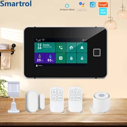 IOS Android APP SIM WIFI GSM Security Alarm System Fingerprint Arming LCD Touch Keyboard Remote Control Autodial Siren Sensor