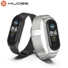 Correa de Metal para relojes inteligentes Xiaomi Mi Band 5, Correa de cuero para relojes inteligentes Xiaomi Mi Band 3 y 4, con NFC ► Foto 1/6