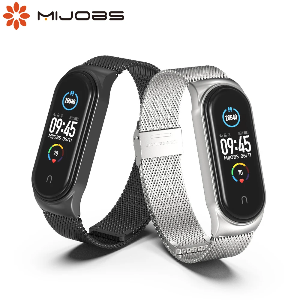 Для Xiaomi Mi Band 5 ремешок Miband 4 3 металлический Кожаный браслет Ремешки для умных