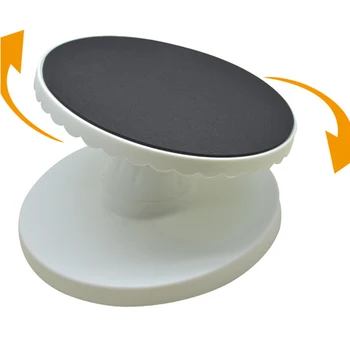 

Plastic Cake Plate Turntable Rotating Anti-slip Round Cake Stand Decorating Turntable Kitchen DIY Pan Baking Tool