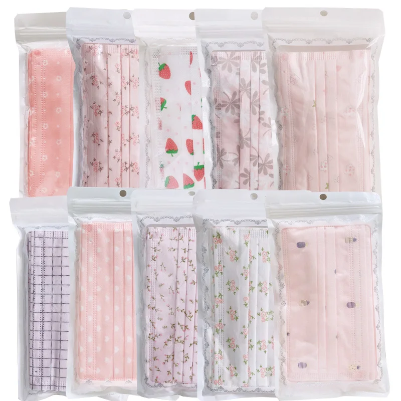 Трехслойная дышащая маска с зажимом для носа взрослых женщин 30 шт. | Красота и