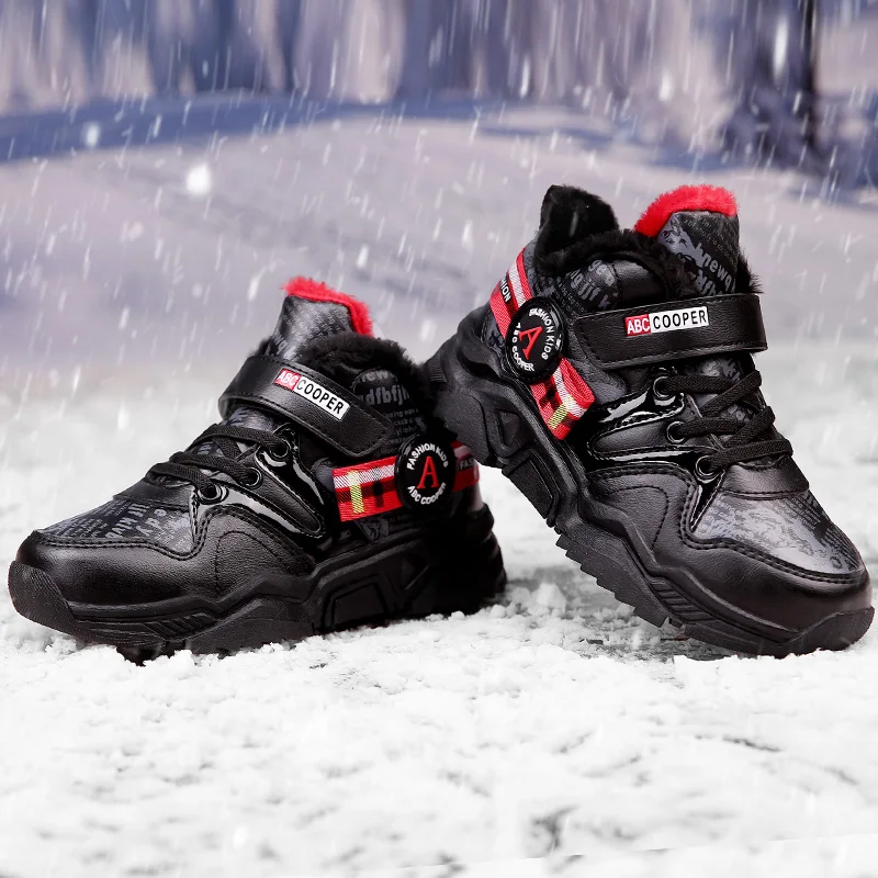 Kid Sneakers Boy Basketball Shoes Running Shoes Baby Children Shoes Sport Boot Fur Girl Shoes Outdoor Trainers Winter Kid Shoes