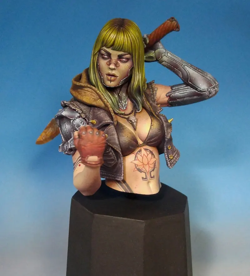 

1/10 Scale Fantasy Machinery Sergeant Female Resin Bust Miniatures Unpainted DIY Assembling Static Woman Figure GK Model Kits