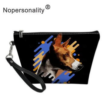 

Nopersonality Ladies Makeup Bag Organizer Basenji Dog Pattern Travel Small Cosmetic Bags for Women Waterproof Clutch Bags