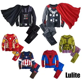 

12m-8 year old boys' spring and autumn performance Costume Halloween pajamas long sleeve set children's home wear