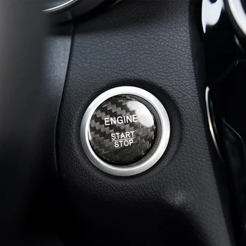 

Car Engine Button cover Auto Carbon Fiber Interior Replacement Parts 1pc