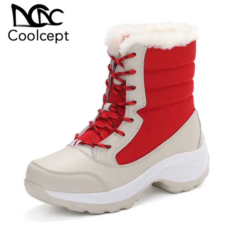 

Coolcept 4 Colors High Heels Thick Bottom Brand Ankle Boots Daily Dating Fashion Fur Keep Warm Comfortable Footwear Size 35-43