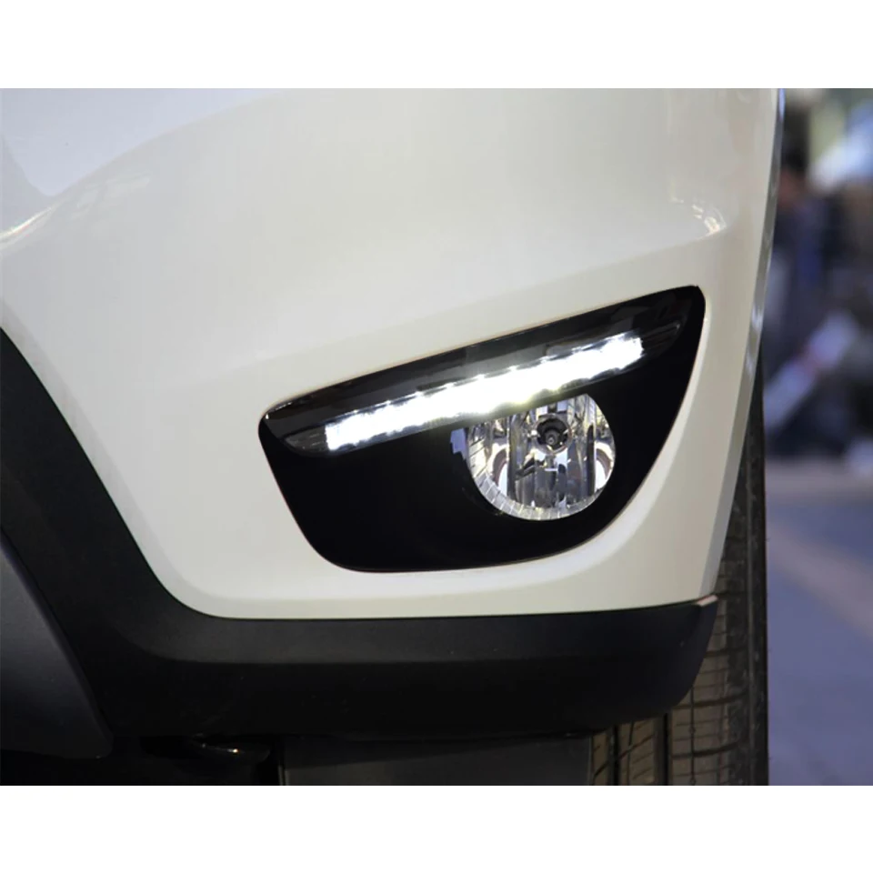 Для hyundai Santa Fe SantaFe 2010 2011 2012 DRL Светодиодный дневной ходовой светильник противотуманная фара светильник s крышка с желтым поворотником
