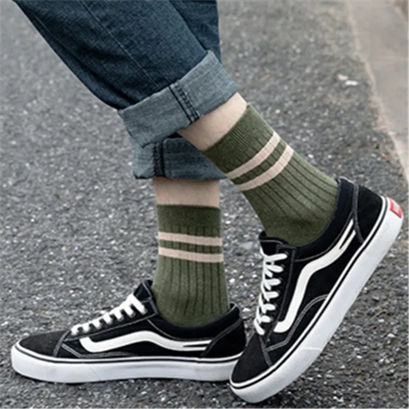 

Unisex Stripes Men Stockings Harajuku Colorful Funny Cotton Korean Version Leisure Fashion Trend Long Tube Prevent Smelly Sock