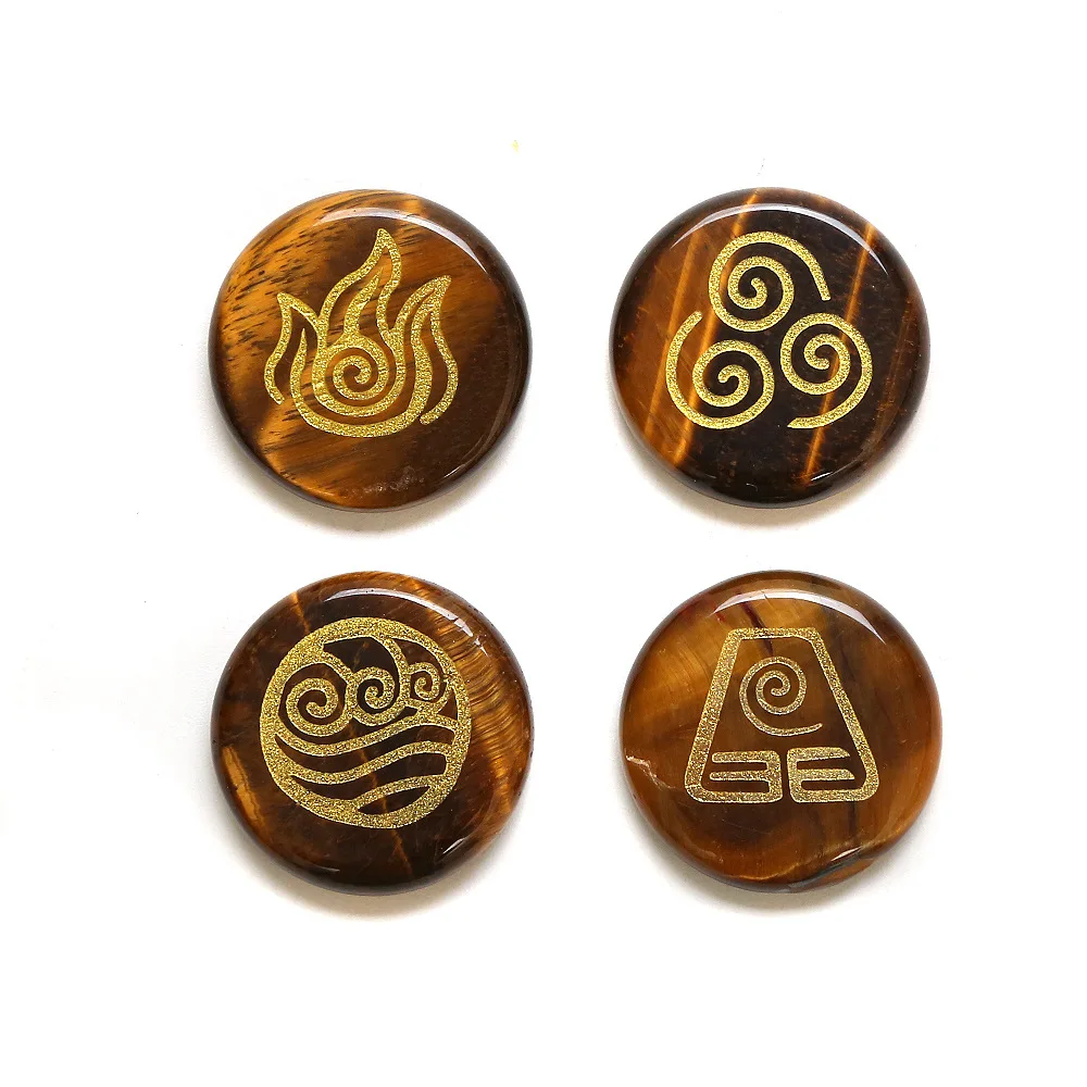 4pcs Natural Crystal Bead Decoration Ancient Greek Four-element Water Mountain Fire Earth Symbol Stone New DIY Jewelry Making | Украшения и