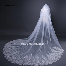 Реальные фотографии, Высококачественная Румяна с 2 ярусами, покрывающая лицо собора, блестящая расшитая блестками кружевная свадебная вуаль с расческой, новая свадебная вуаль