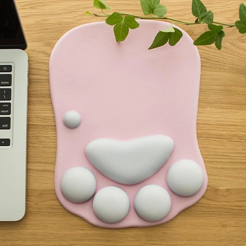 Cute 3D Cat Paw Mouse Pad with Wrist Support Silicone Rests Wrist Cushion Fashion Rest Comfort