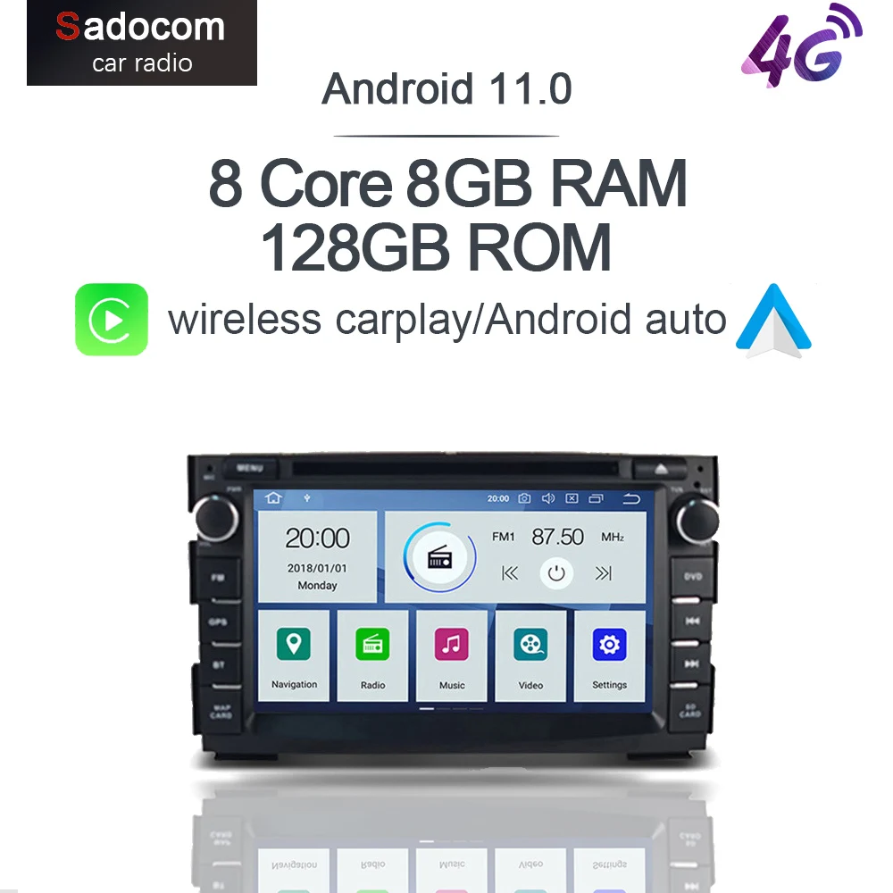 Carplay LTE IPS DSP Android 11 0 8 ГБ + 128 8-ядерный мультимедийный плеер GPS карта Wifi камера радио