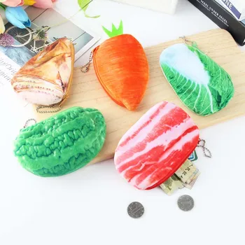 

Cartoon 3D Vegetables Meet Plush Children Lady's Coin Purse & Wallet Pouch Case Credit Card Holder Key Money Bags Zipper Pouch
