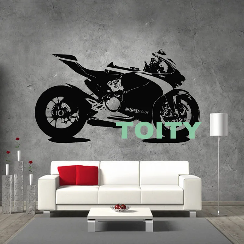 29 дизайнов DUCATI мотоцикл Suzuki стикер на стену Triumph Norton плакат мотоцикл виниловая наклейка Harley Chopper Фреска - Цвет: 1199Corse 58x100cm