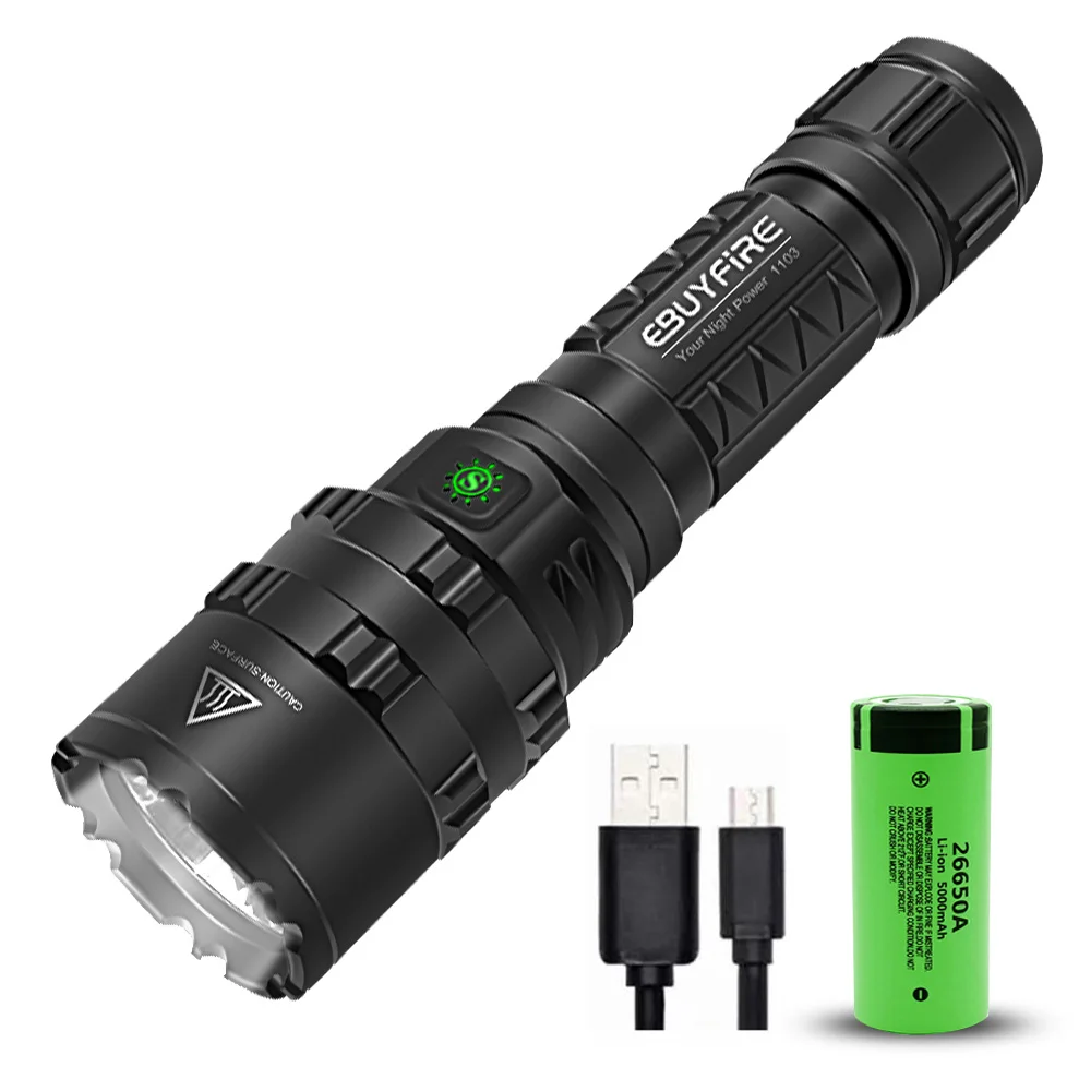 Most Powerful XHP50 LED Flashlight USB Rechargeable Tactical Torches 5 Mode Torch Lanterns 26650 Battery For Camping Hunting | Освещение