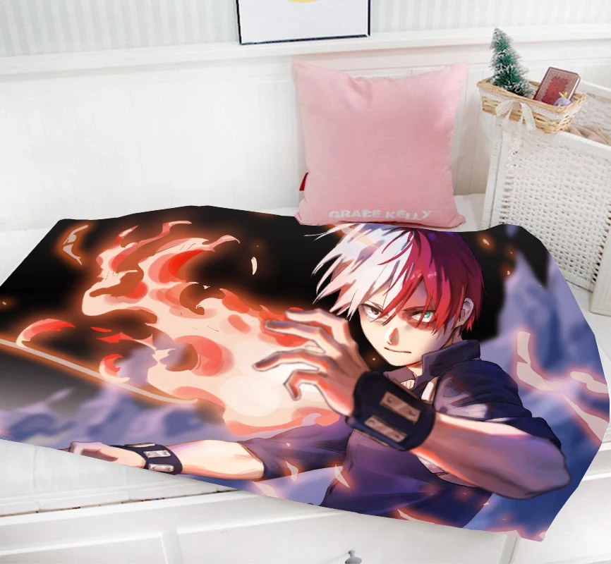 Oct. Домашний текстиль My Hero Academy аниме Todoroki Shoto 95x55 см мини однослойное Фланелевое детское тканевое одеяло Новинка#41526 - Цвет: 41526a