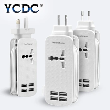 

Quick Charge YCDC 4 USB + 1 Universal Ports Socket Hub wall Power Adapter Desktop Charger for Samsung iPhone huawei Xiaomi