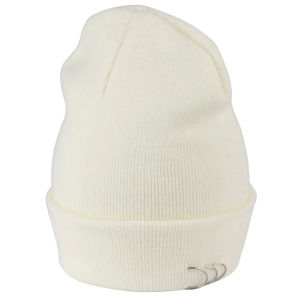 Мужские зимние шапки черные железные кольца хип хоп Skullcap женские вязаные шапки теплые короткие Skullies осенние акриловые унисекс шапочка в стиле кэжуал