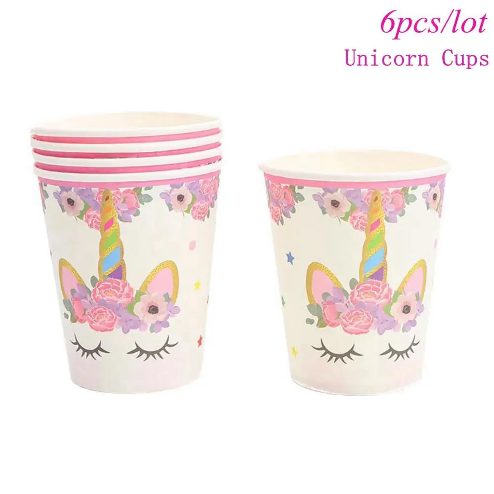 Cups Taoup 10 шт. подарок с Unicorn сумки упаковочные принадлежности конфетные сумки для единорога День Рождения Декор Фламинго Альпака ананас подарки сумки - Цвет: Cups