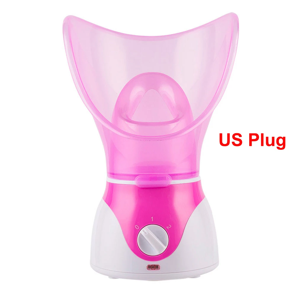 US-pink Спа-пароварка для лица, испаритель для лица, пароварка для лица, косметическое пароварное устройство для лица, термальный распылитель для ухода за кожей - Цвет: US-pink