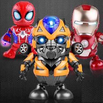

Zhenwei Dancing Robot Iron Man, Bumblebee, Electric Walking Lighting Music Kids Dancing Hero Toy Boy Girl Toy