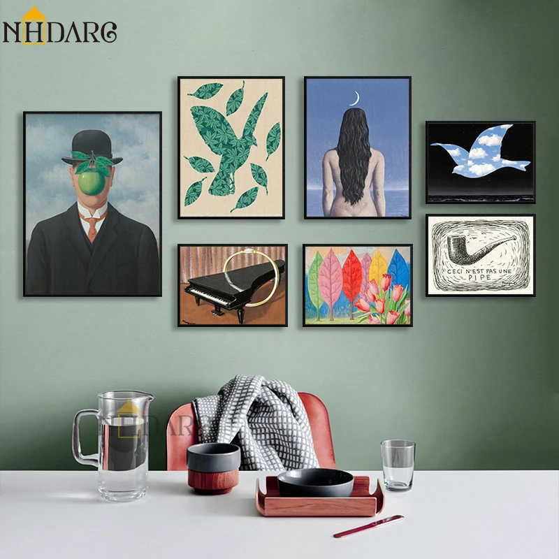 Rene Magritte эксклюзивный Комбинации из светильник класса люкс Винтаж серии печать