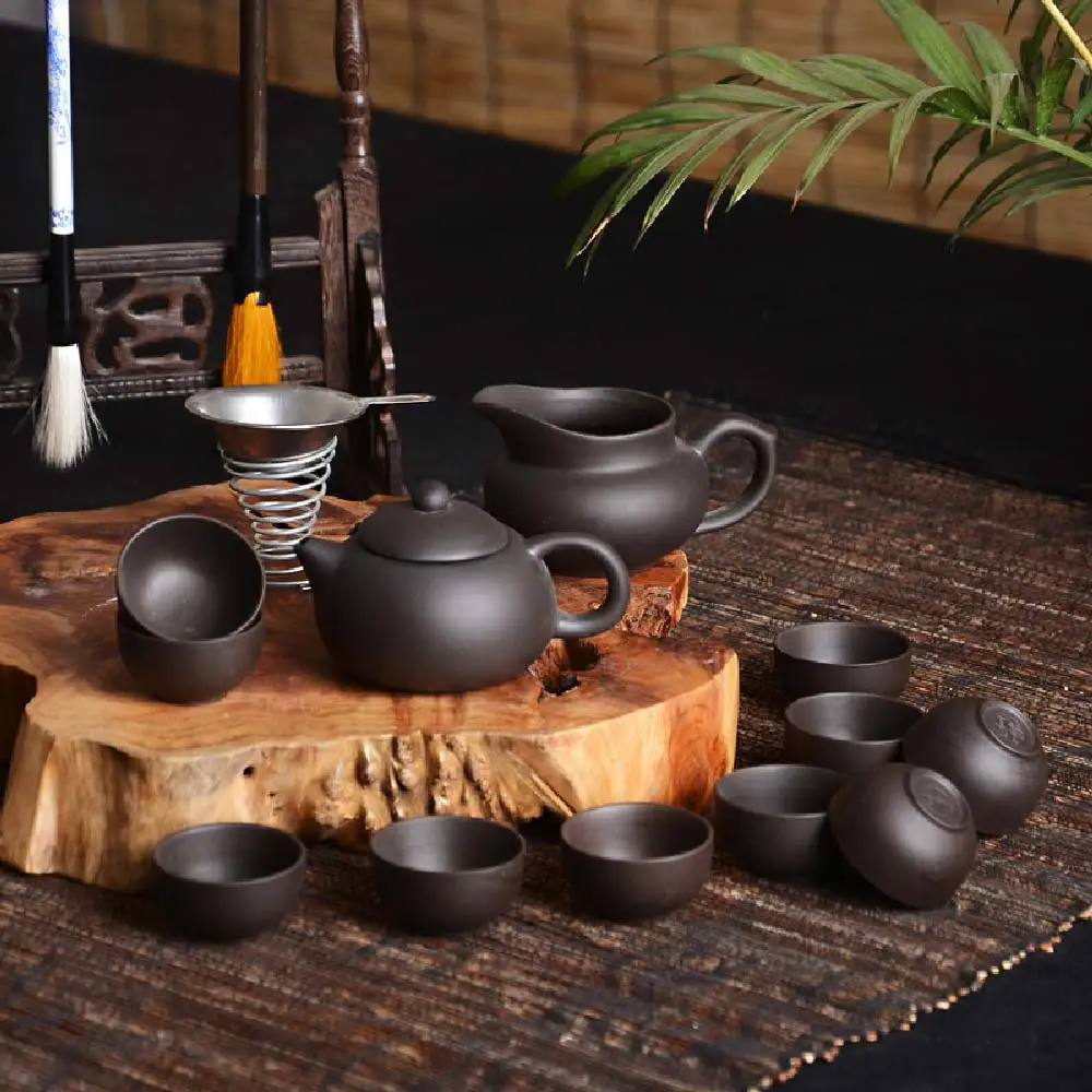 

Purple sand tea set Ceramic kung fu Teapot, Tea storage tank handmade Purple sand teapot teacup gaiwan Tureen tea ceremony