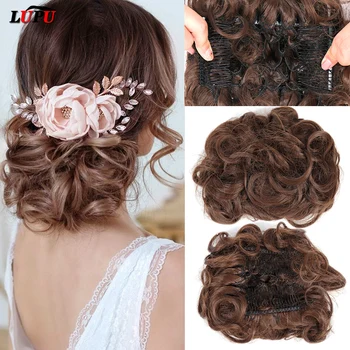 

LUPU Synthetic Hair Bun Comb Clip In Curly Chignon Hairpin Synthetic False Hair Tail Extension Hair Pieces For Women