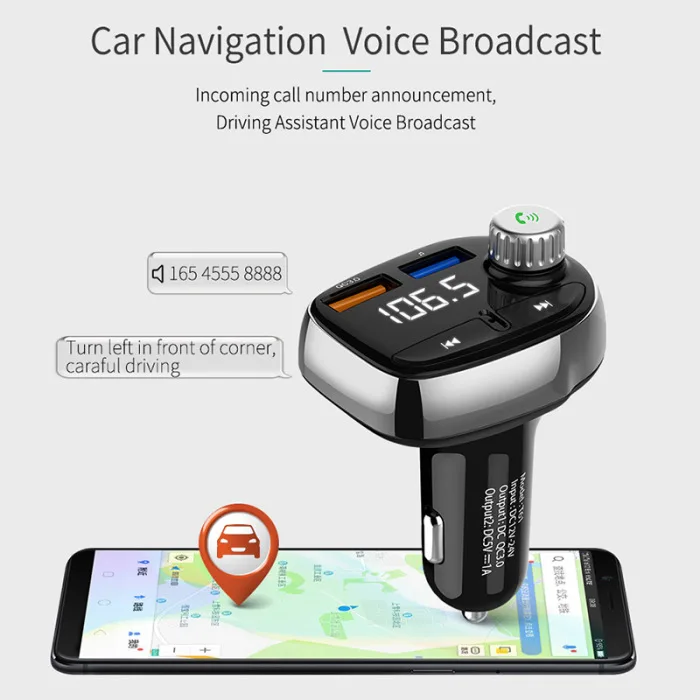 Автомобильный Bluetooth fm-передатчик с QC 3,0 usb зарядным портом радио mp3-плеер ING-SHIPPING