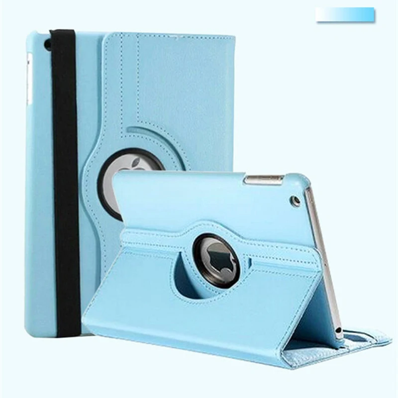 Для iPad mini 1 mini 2 mini 3 чехол на 360 Вращающийся Смарт-флип-стенд A1432 A1454 защитный 7,9 'mini 1 2 3 Чехол Жесткий Чехол+ пленка - Цвет: sky blue