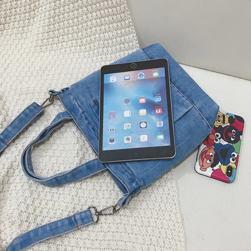 Джинсовая женская повседневная сумка hanbag ковбойская тканевая Женская пляжная